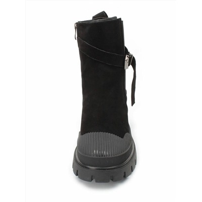 04-296-1M BLACK Ботинки зимние женские (натуральная замша, шерсть)