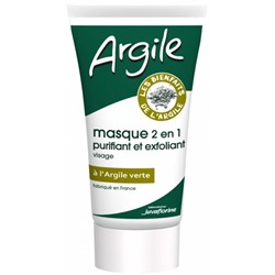 Juvaflorine Argile Masque 2 en 1 Purifiant et Exfoliant ? l Argile Verte 70 g
