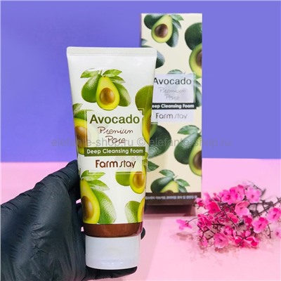 Пенка для умывания FarmStay Avocado Premium Pore Deep Cleansing Foam 180ml (51)