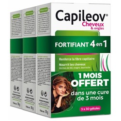 Nutreov Capileov Cheveux and Ongles Fortifiant 4en1 3 x 30 G?lules