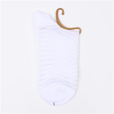 Носки женские стеклянные "Белая полоска" цвет белый, размер 36-40