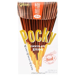 Супертонкие палочки со вкусом шоколада Pocky Glico, Корея, 44 г. Срок до 15.10.2023.Распродажа