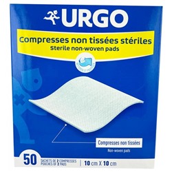 Urgo Compresses St?riles Non Tiss?es 10 cm x 10 cm 50 Sachets de 2 Compresses