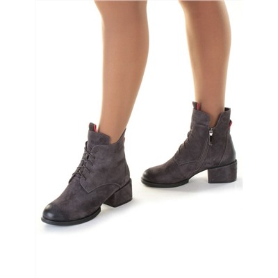 04-R178-2 GREY Ботинки зимние женские (натуральная замша, натуральный мех)