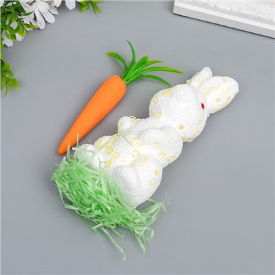 Декор "Кролик в посыпке с морковкой и травкой" набор  15 см