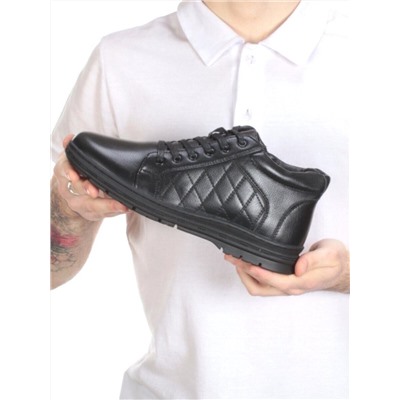 TYM922A BLACK Ботинки зимние мужские (искусственная кожа, искусственный мех)