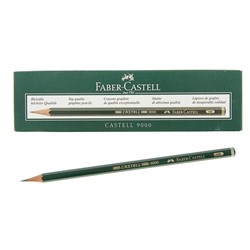 Карандаш художественный чёрнографитный Faber-Castel CASTELL® 9000 профессиональные HB зелёный