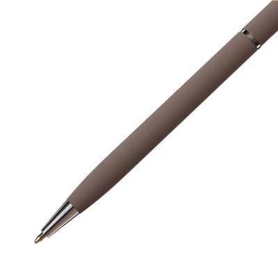 Ручка шариковая поворотная, 0.7 мм, BrunoVisconti PALERMO, стержень синий, металлический корпус Soft Touch серый, в футляре