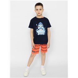 Комплект для мальчика (футболка, шорты) Т.синий