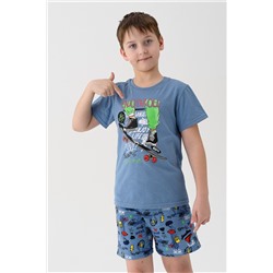 Пижама с шортами для мальчика Пижама Роллер-спорт Индиго