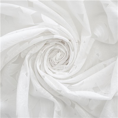 Тюль деворе Цветы белый (ш280см)