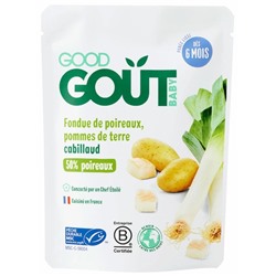 Good Go?t Fondue de Poireaux Pommes de Terre Cabillaud d?s 6 Mois 190 g