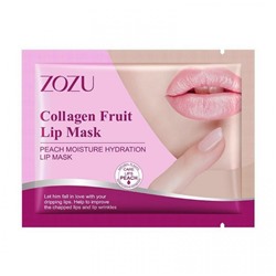Патчи-маска для губ ZOZU Collagen Fruit Lip Mask с экстрактом персика (ряд 10 шт.)