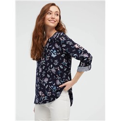 Поплиновая блузка с цветочным принтом