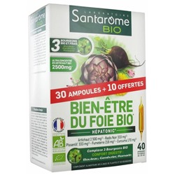 Santarome Bio Bien-?tre du Foie Bio 30 Ampoules + 10 Ampoules Offertes