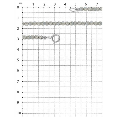 Браслет из серебра с бусинами нат. лабрадора родированный (на леске) БЛБ1-1259