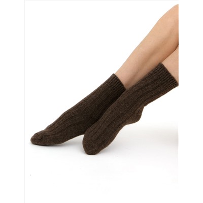 Теплые носки из 100% шерсти темно-коричневые