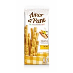 Хлебные палочки гриссини Amor di Pane (с оливковым маслом и кунжутом) 125 гр