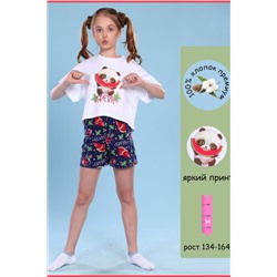 Пижама с шортами для девочки Арбуз арт. ПД-019-037 Белый