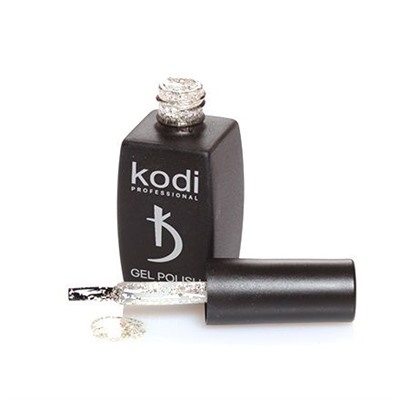 Kodi Гель-лак На прозрачной подложке, с серебряными блестками разной величины, плотный, 8 мл
