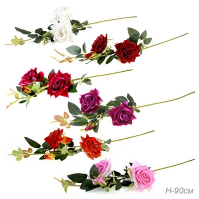Цветок искусственный Роза 3 бутона 90 см / 0341-58 /уп50/400/