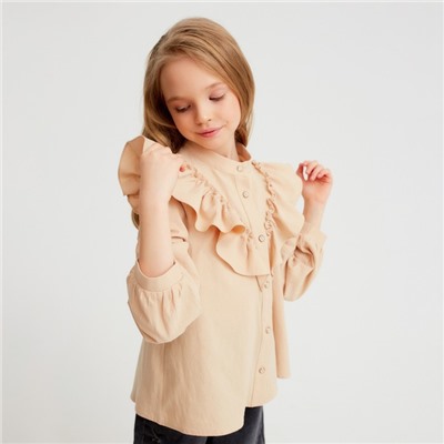 Блузка для девочки MINAKU цвет бежевый, рост 128 см