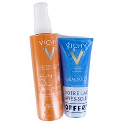 Vichy Capital Soleil Spray Fluide Invisible SPF50+ 200 ml + Lait Apaisant Apr?s-Soleil 100 ml Offert