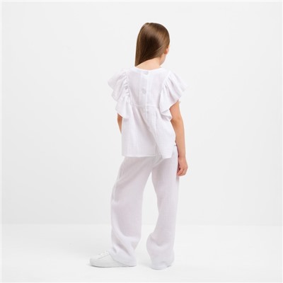 Комплект (блузка и брюки) для девочки MINAKU цвет белый, рост 104 см