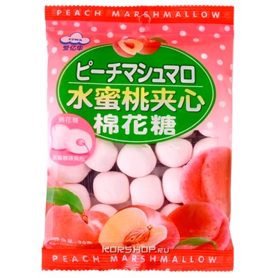 Маршмеллоу с персиковым вкусом Eiwa, Китай, 90 г. Срок до 14.11.2023.Распродажа