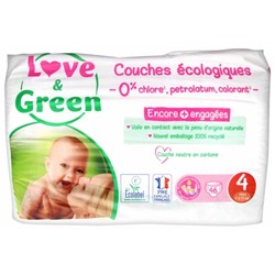 Love and Green Couches Hypoallerg?niques 46 Couches Taille 4 (7-14 kg)