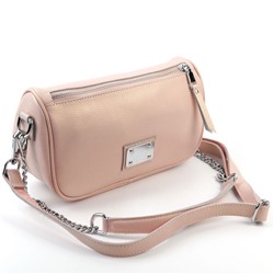 Женская кожаная сумка бочонок 1202-208 Светло-Розовый
