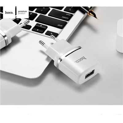 Сетевое зарядное устройство Hoco C11, USB - 1 А, белый