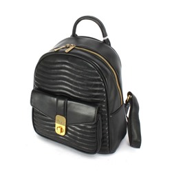 Рюкзак жен искусственная кожа DJ-6908-3-BLACK,  1отд,  2внут+2внеш/ карм,  черный 252237