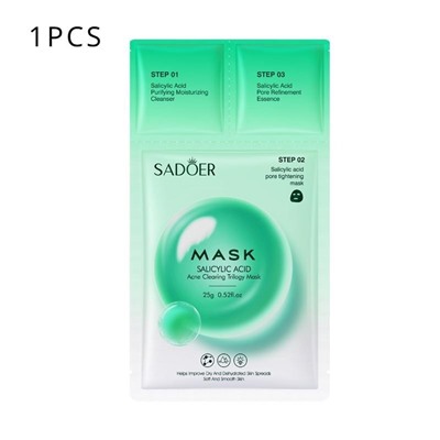 Sadoer Очищающая и увлажняющая трехступенчатая маска для лица с салициловой кислотой