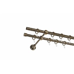 Карниз металлический 2-рядный золото антик, крученая труба, ø16 мм (df-100126)