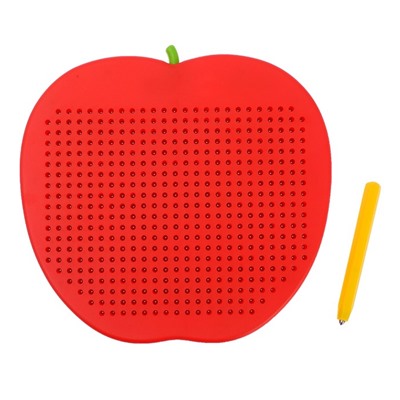 Магнитный планшет большое яблоко, 468 отверстий, цвет красный