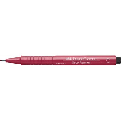 Капиллярные ручки Ecco Pigment, красный, 0,7 мм, в картонной коробке, 10 шт