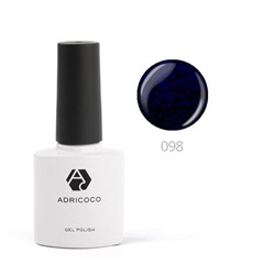 ADRICOCO Цветной гель-лак для ногтей №098, мерцающий черный василек, 8 мл