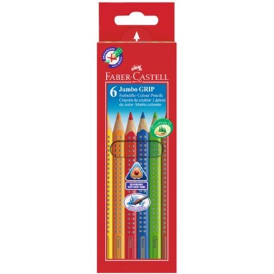 Цветные карандаши Jumbo Grip, неоновые цвета, в картонной коробке, 6 шт.