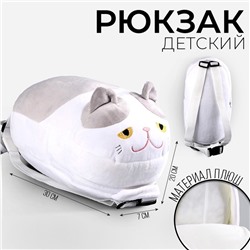 Рюкзак детский плюшевый «Кот», 30 х 7 х 20 см