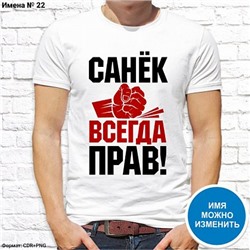 Мужская футболка "Санёк всегда прав!", №22