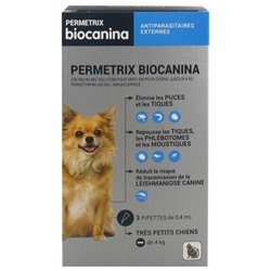 Biocanina Permetrix Tr?s Petits Chiens 3 Pipettes