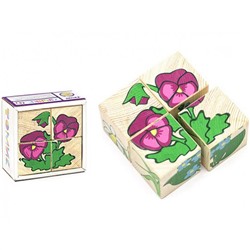 Кубики детские Цветочки (4шт в наборе)
