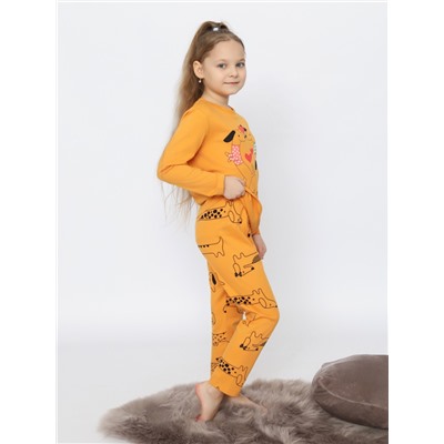 Пижама для девочки (джемпер, брюки) Охра