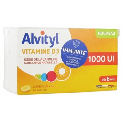 Alvityl Vitamine D3 1000 UI 60 Capsules