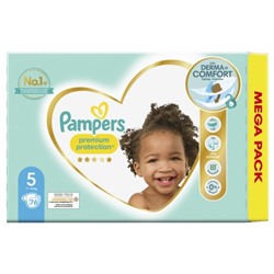 Pampers Premium Protection Mega Pack 76 Couches Taille 5 (11-16 kg)