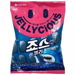 Жевательный мармелад Клубника и Апельсин Jellycious Shark Lotte, Корея, 70 г Акция