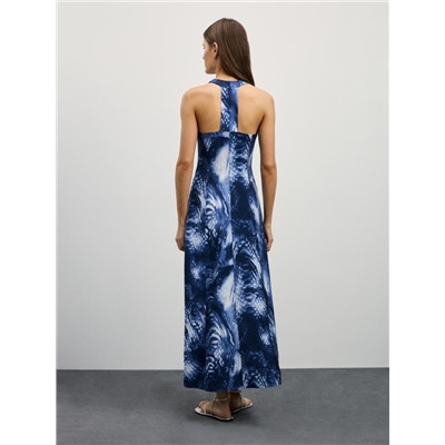 платье женское синий абстракция