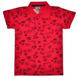 Рубашка-поло детская "Пальмы" (красный)