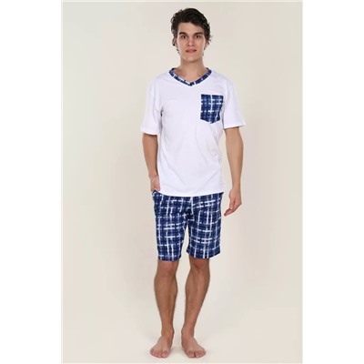 Костюм футболка+шорты - Oazis - 800 - белый с синим